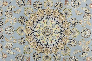 Light Blue-gray Floral 6X9 Indo-Nain Oriental Rug