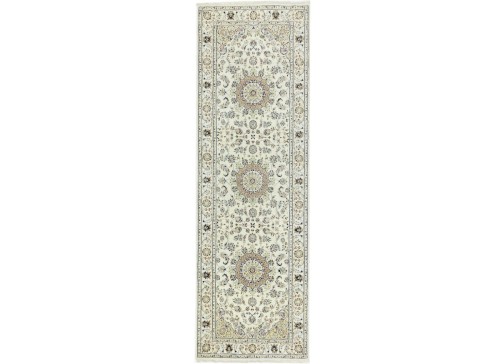 Cream Floral 4X12 Indo-Nain Oriental Runner Rug