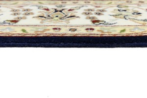Dark Navy Floral 5'5X8 Indo-Nain Oriental Rug