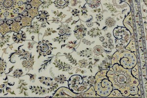 Cream Floral 8X10 Indo-Nain Oriental Rug
