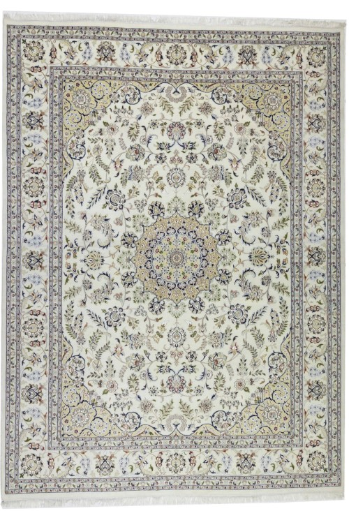 Cream Floral 8'3X11'6 Indo-Nain Oriental Rug