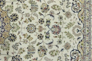 Cream Floral 8'3X11'6 Indo-Nain Oriental Rug