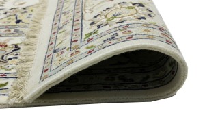 Cream Floral 8'3X11'6 Indo-Nain Oriental Rug
