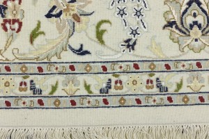Cream Floral 8'3X11'6 Indo-Nain Oriental Rug