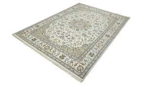 Cream Floral 8'3X11'6 Indo-Nain Oriental Rug
