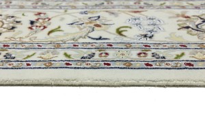 Cream Floral 9X12 Indo-Nain Oriental Rug