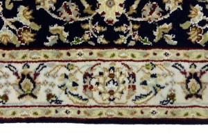 Dark Navy Floral 3X5 Indo-Nain Oriental Rug