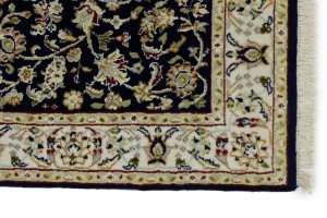 Dark Navy Floral 3X5 Indo-Nain Oriental Rug