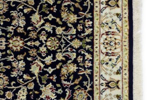 Dark Navy Floral 3X5 Indo-Nain Oriental Rug