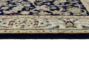 Dark Navy Floral 3X5 Indo-Nain Oriental Rug
