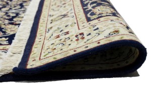 Dark Navy Floral 3X5 Indo-Nain Oriental Rug