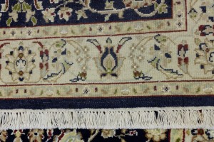 Dark Navy Floral 3X5 Indo-Nain Oriental Rug