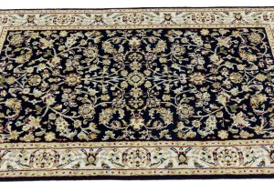 Dark Navy Floral 3X5 Indo-Nain Oriental Rug