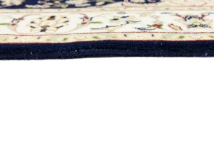 Dark Navy Floral 3X4 Indo-Nain Oriental Rug