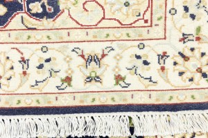 Dark Navy Floral 3X4 Indo-Nain Oriental Rug