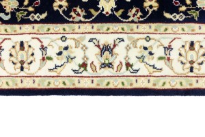 Dark Navy Floral 3X4 Indo-Nain Oriental Rug