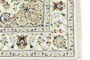 Cream Floral 4X4 Indo-Nain Oriental Square Rug