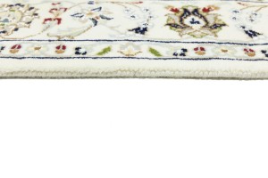 Cream Floral 4X4 Indo-Nain Oriental Square Rug