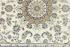 Cream Floral 4X6 Indo-Nain Oriental Rug