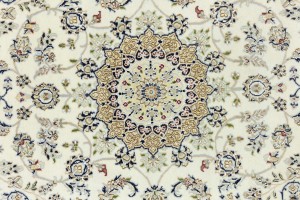 Cream Floral 4X6 Indo-Nain Oriental Rug
