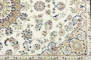 Cream Floral 4X6 Indo-Nain Oriental Rug