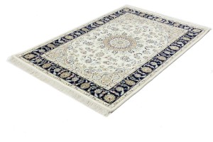 Cream Floral 4X6 Indo-Nain Oriental Rug