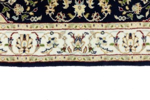 Dark Navy Floral 3X4 Indo-Nain Oriental Rug