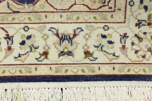 Dark Navy Floral 3X4 Indo-Nain Oriental Rug