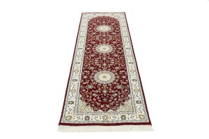 Red Floral 3X8 Indo-Nain Oriental Runner Rug