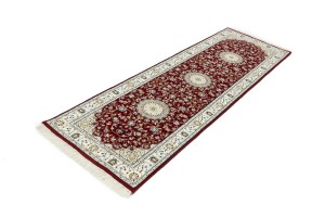 Red Floral 3X8 Indo-Nain Oriental Runner Rug