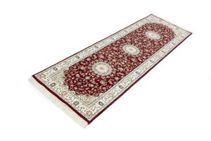 Red Floral 3X8 Indo-Nain Oriental Runner Rug