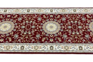 Red Floral 3X8 Indo-Nain Oriental Runner Rug