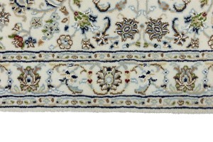 Cream Floral 3X13 Indo-Nain Oriental Runner Rug