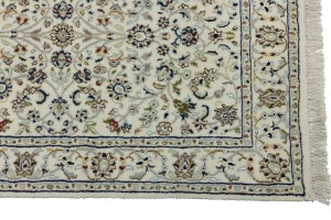 Cream Floral 3X13 Indo-Nain Oriental Runner Rug