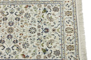 Cream Floral 3X13 Indo-Nain Oriental Runner Rug