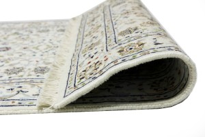 Cream Floral 3X13 Indo-Nain Oriental Runner Rug
