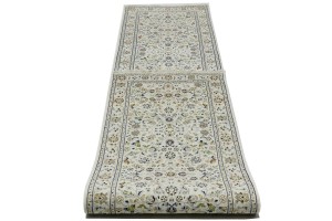 Cream Floral 3X13 Indo-Nain Oriental Runner Rug