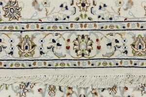 Cream Floral 3X13 Indo-Nain Oriental Runner Rug