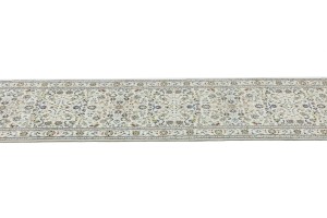 Cream Floral 3X13 Indo-Nain Oriental Runner Rug