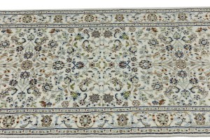 Cream Floral 3X13 Indo-Nain Oriental Runner Rug