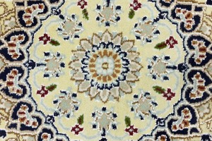 Cream Floral 5X8 Indo-Nain Oriental Rug