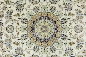 Cream Floral 5X8 Indo-Nain Oriental Rug