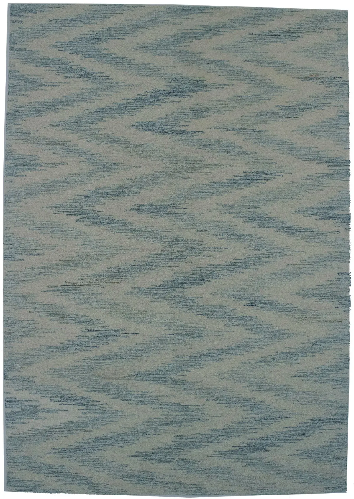 Blue & Cream 5X8 Modern Oriental Rug