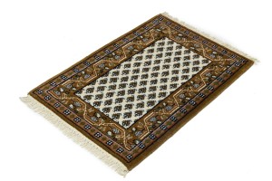 Cream Floral 2X3 Indo Botemir Oriental Rug