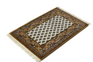 Cream Floral 2X3 Indo Botemir Oriental Rug