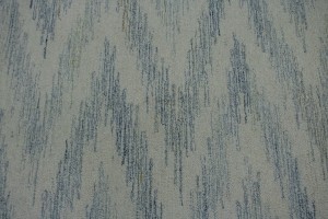 Blue & Cream Hand-Tufted 5X8 Modern Rug