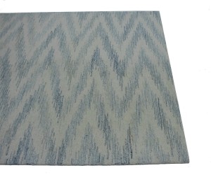 Blue & Cream Hand-Tufted 5X8 Modern Rug