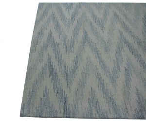 Blue & Cream Hand-Tufted 5X8 Modern Rug