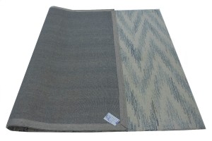 Blue & Cream Hand-Tufted 5X8 Modern Rug