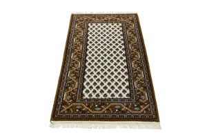Cream Floral 2'5X4'8 Indo Botemir Oriental Rug